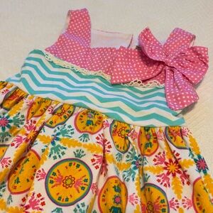 Colorful Polka Dot and Floral Dress